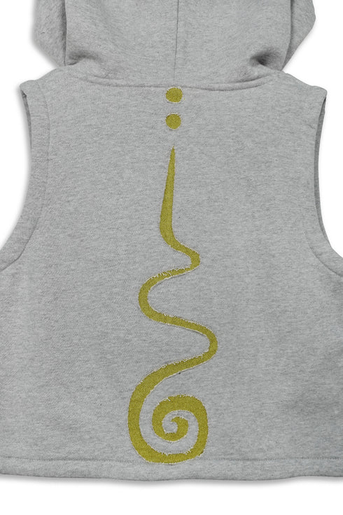 UNALOME SLEEVELESS HOODIE -GRAY×GREEN-