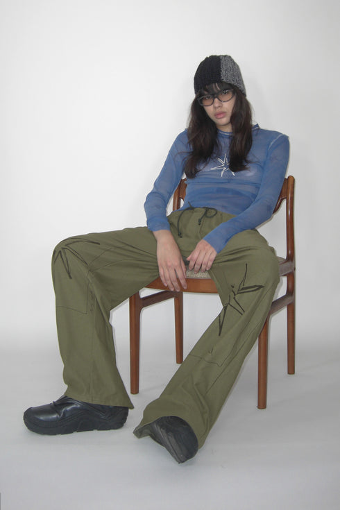 Mayte × Cycle ECHO STAR PANTS -KHAKI- *Last1