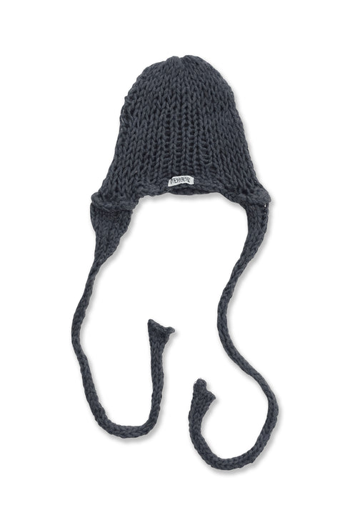 Merbeau × Cycle HANDMADE SPIRAL WINTER BONNET -SLATE CHARCOAL- *Last1