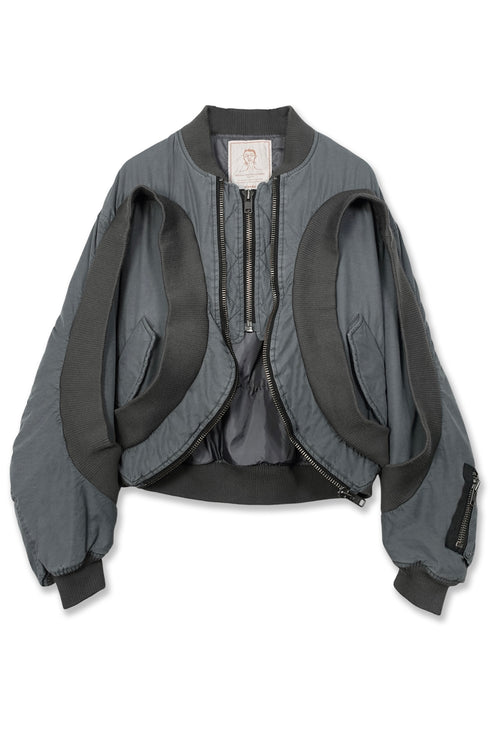CIRCLE RIB WASHED MA-1 -WARM CHARCOAL-