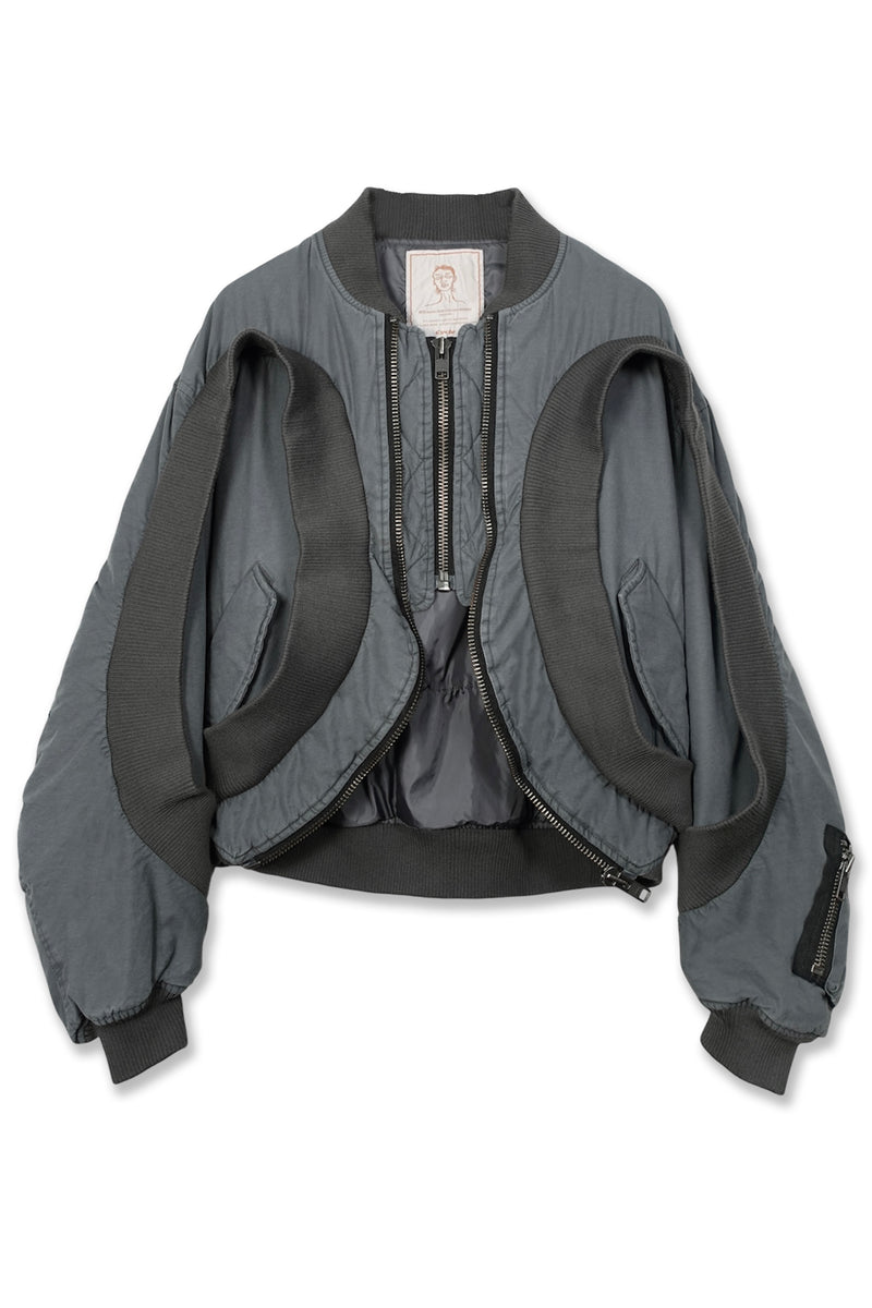 Circle rib washed ma-1 -stone charcoal- – Cycle by myob