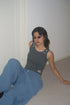 MIX BUTTON TANK TOP -CHARCOAL-