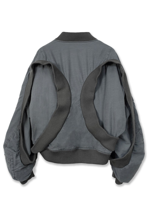 CIRCLE RIB WASHED MA-1 -STONE CHARCOAL-