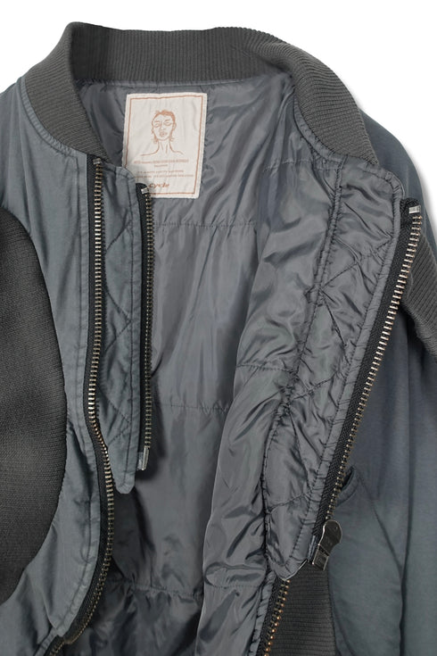 CIRCLE RIB WASHED MA-1 -STONE CHARCOAL-