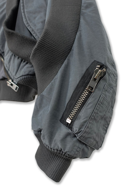 CIRCLE RIB WASHED MA-1 -STONE CHARCOAL-