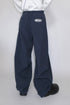 NYLON WIDE CURVED PANTS -NAVY-