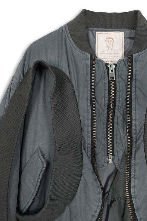 CIRCLE RIB WASHED MA-1 -WARM CHARCOAL-