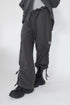DRAWSTRING PANEL SWEAT PANTS -CHARCOAL-