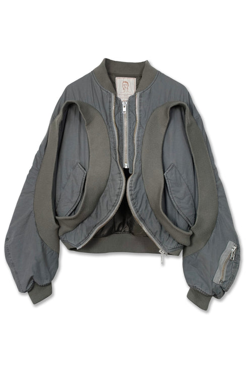 CIRCLE RIB WASHED MA-1 -GRAYISH KHAKI-