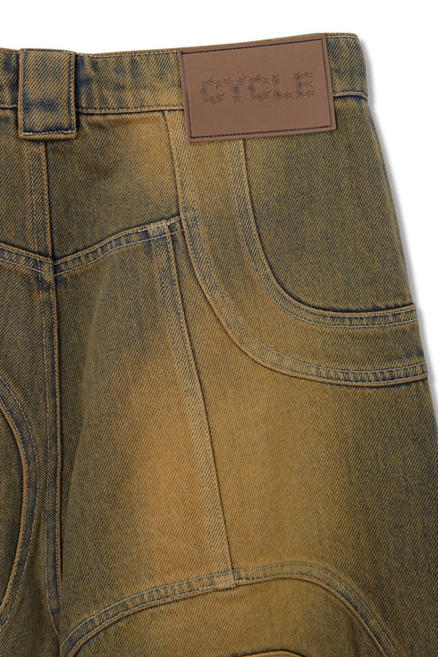 CIRCLE CUT-OUT WIDE PANTS -RUSTED BROWN- *Last1