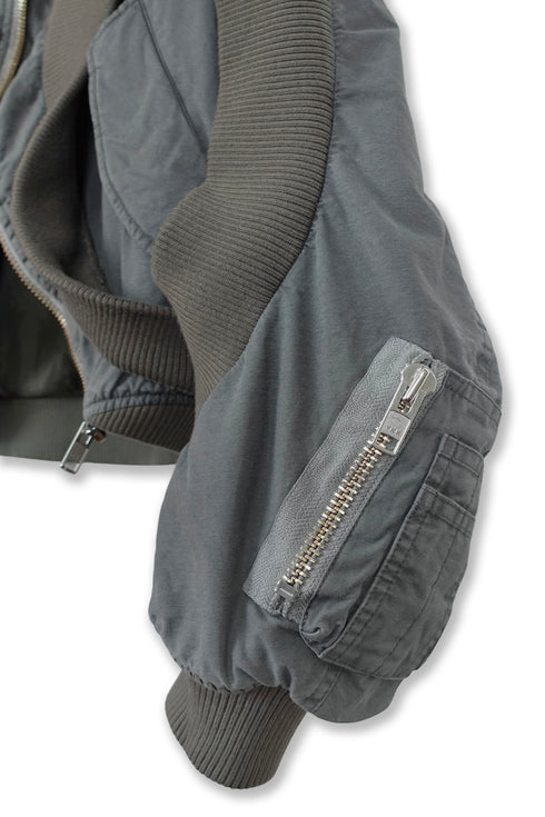 CIRCLE RIB WASHED MA-1 -GRAYISH KHAKI-