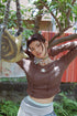 SEA STAR HOODED TOPS -BROWN-