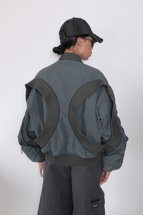 CIRCLE RIB WASHED MA-1 -STONE CHARCOAL-