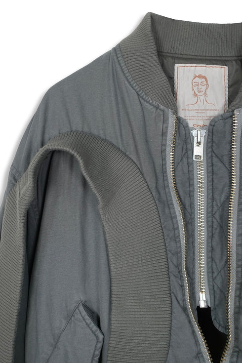 CIRCLE RIB WASHED MA-1 -GRAYISH KHAKI-