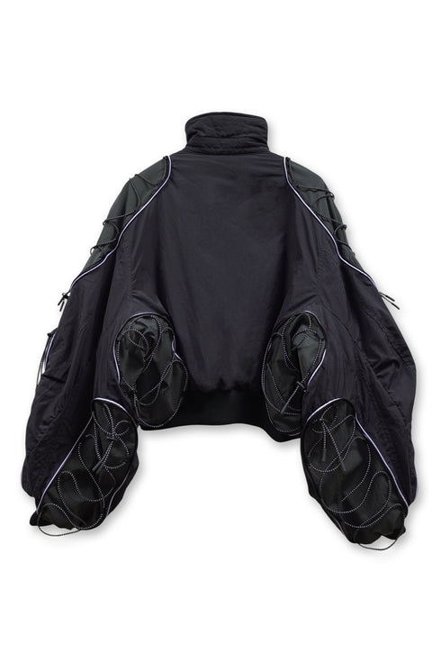 【PRE-ORDER】METAMORPHOSIS ECO FABRIC BOMBER JACKET -BLACK (BAMBOO CHARCOAL)-