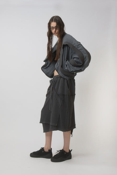 CIRCLE RIB WASHED MA-1 -WARM CHARCOAL-