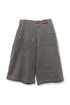 CIRCLE CUT-OUT WASHED HALF PANTS -BROWN SWEAT-