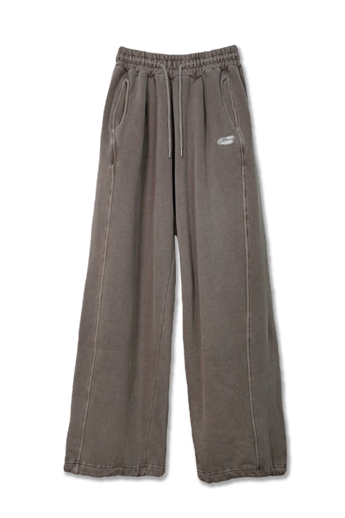 LOGO WASHED SWEAT LINE PANTS -BROWN- *Last1