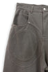 CIRCLE CUT-OUT WASHED HALF PANTS -BROWN SWEAT-