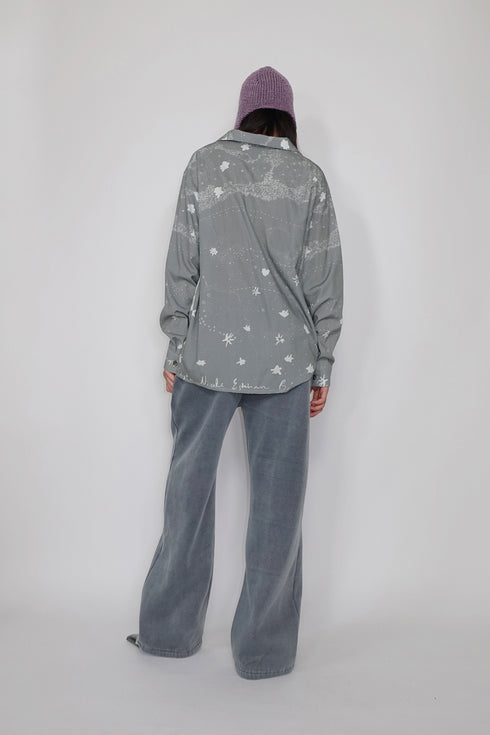 LOGO WASHED SWEAT PANTS -GRAYISH BLUE-