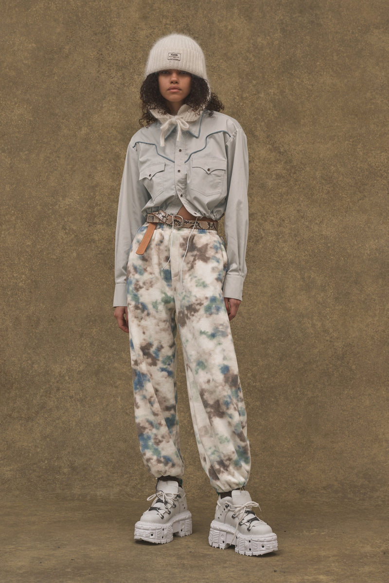 Tiedye boa pants ivory mix Cycle by myob