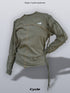 WASHED LACE-UP LONG SLEEVE TEE