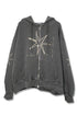 Mayte × Cycle ECHO STAR WASHED ZIP-UP HOODIE -CHARCOAL-