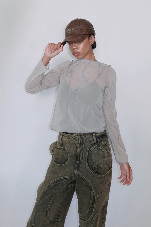 TEXTURED VEGAN LEATHER EMBROIDERY LOGO CAP *Last1