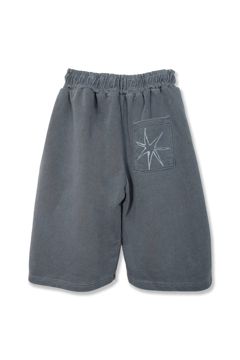 Mayte × Cycle ECHO STAR WASHED HALF PANTS -GRAYISH BLUE-