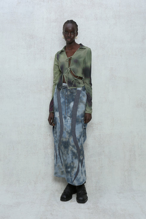 UNALOME LONG SKIRT -TIE-DYE BLUE-