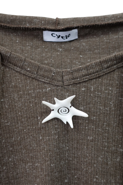 SEA STAR HOODED TOPS -BROWN-