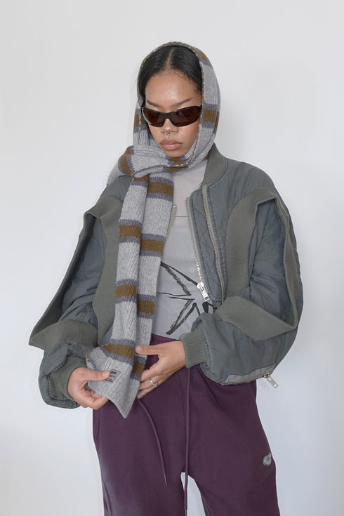 【PRE-ORDER】MULTI STRIPE KNIT MUFFLER -GRAY MIX-