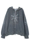 Mayte × Cycle ECHO STAR WASHED ZIP-UP HOODIE -GRAYISH BLUE-