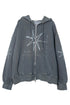 Mayte × Cycle ECHO STAR WASHED ZIP-UP HOODIE -GRAYISH BLUE-