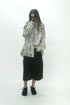 CIRCLE CUT-OUT WASHED HALF PANTS -BLACK DENIM-