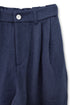WOOL BALOON TUCK TROUSERS -NAVY-