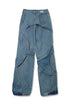 CIRCLE CUT-OUT DENIM PANTS -BLUE-