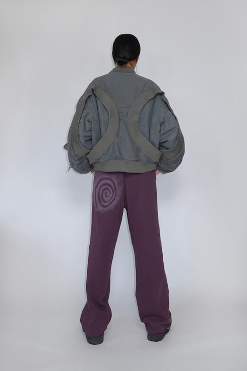PAINTED SPIRAL SWEAT PANTS -BORDEAUX- *Last1
