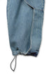 CIRCLE CUT-OUT DENIM PANTS -BLUE-