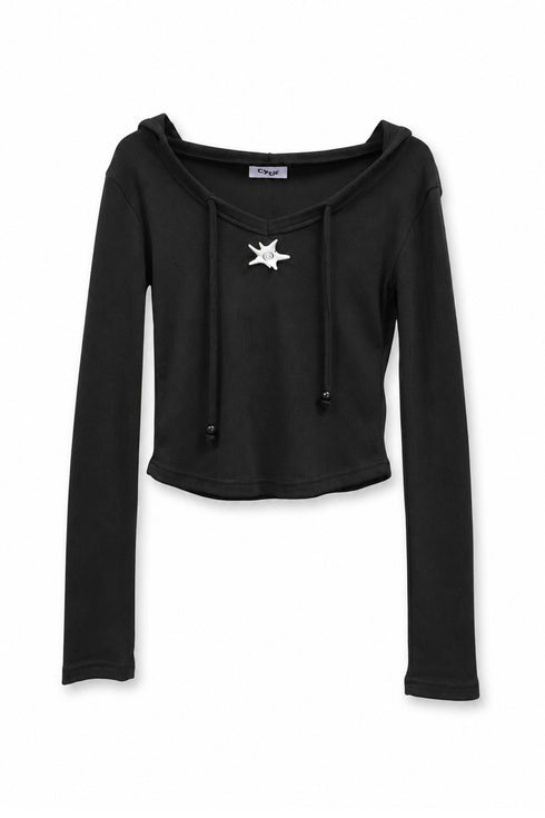 SEA STAR HOODED TOPS -BLACK-