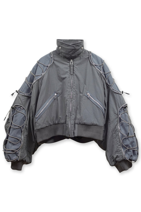 【PRE-ORDER】METAMORPHOSIS ECO FABRIC BOMBER JACKET -GRAY (BAMBOO CHARCOAL)-