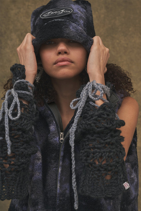 TIE-DYE BOA  HAT -PURPLE MIX-