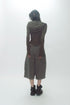 CIRCLE CUT-OUT WASHED HALF PANTS -BROWN SWEAT-