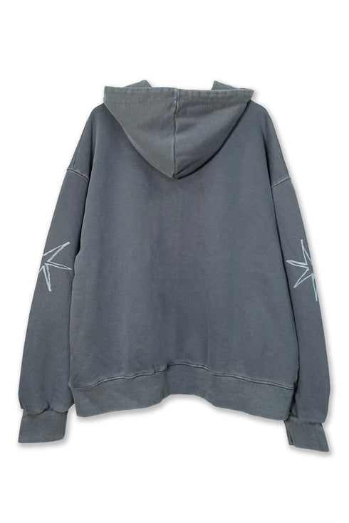 Mayte × Cycle ECHO STAR WASHED ZIP-UP HOODIE -GRAYISH BLUE-