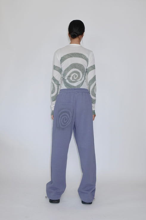 【PRE-ORDER】PAINTED SPIRAL SWEAT PANTS -BLUISH PURPLE-