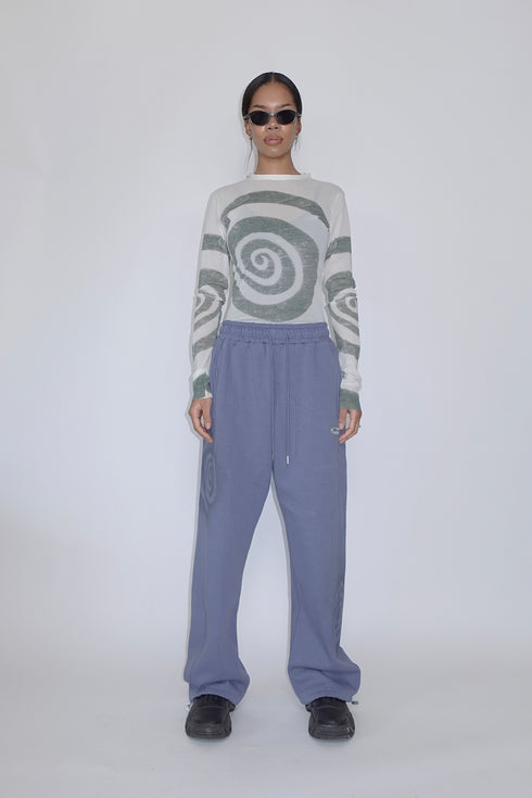 【PRE-ORDER】PAINTED SPIRAL SWEAT PANTS -BLUISH PURPLE-