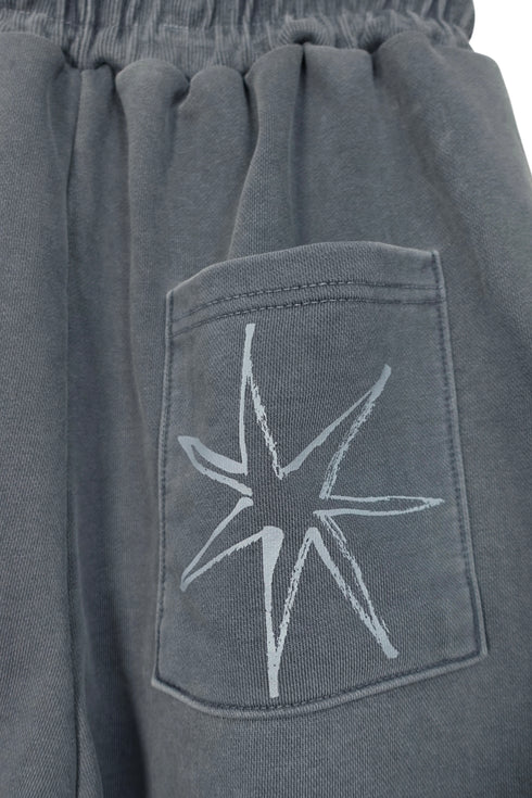 Mayte × Cycle ECHO STAR WASHED HALF PANTS -GRAYISH BLUE-