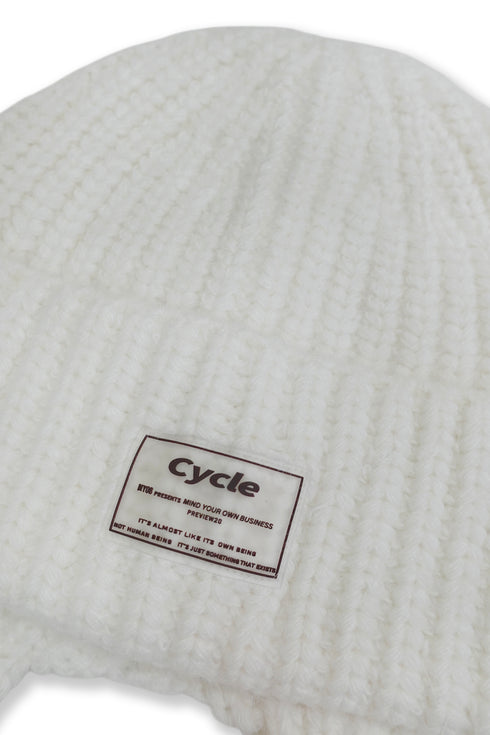 DRAW CODE MOHAIR KNIT CAP -WHITE-