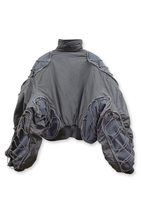 【PRE-ORDER】METAMORPHOSIS ECO FABRIC BOMBER JACKET -GRAY (BAMBOO CHARCOAL)-