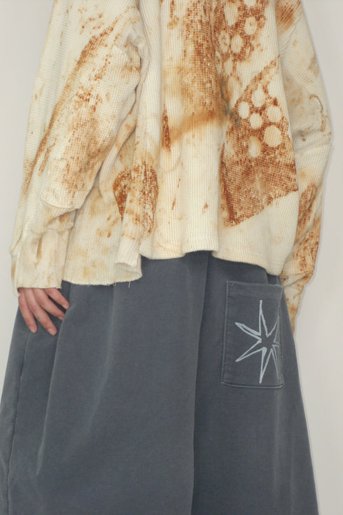 Mayte × Cycle ECHO STAR WASHED HALF PANTS -GRAYISH BLUE-